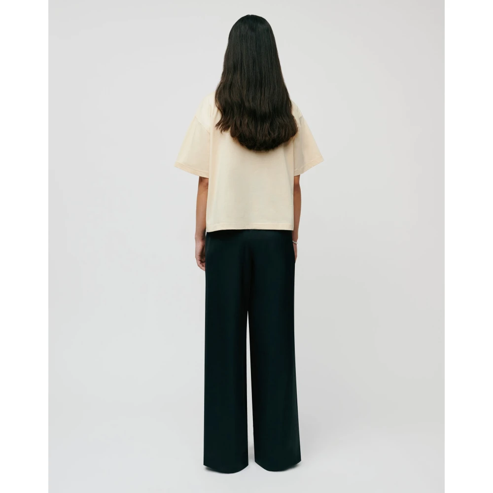 IVY OAK Boxy Katoenen T-shirt in Bleekgeel Yellow Dames