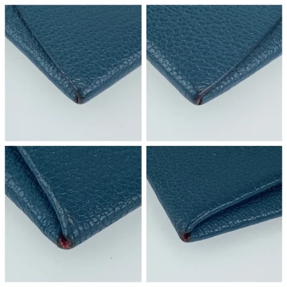 Hermès Vintage Pre-owned Leather wallets Blue Dames