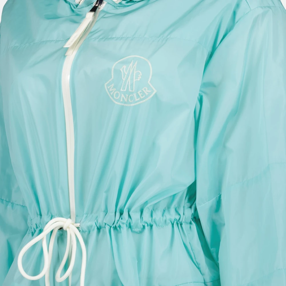 Moncler Capuchon Rits Jas Blue Dames