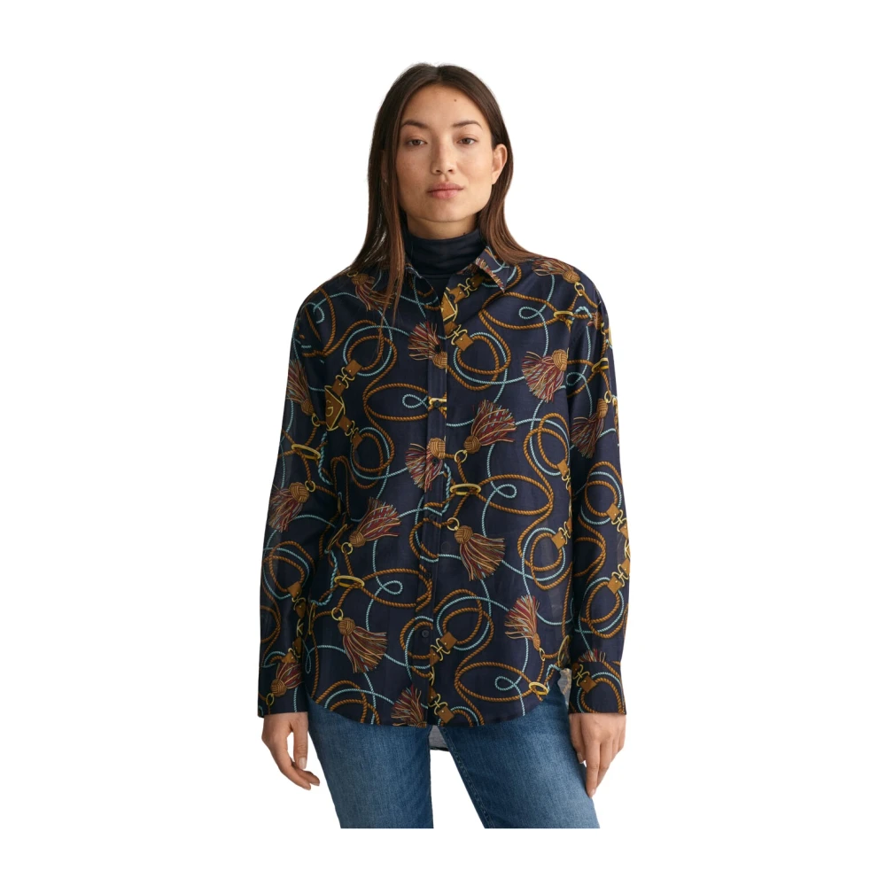 Gant Touwprint Casual Overhemd Multicolor Dames