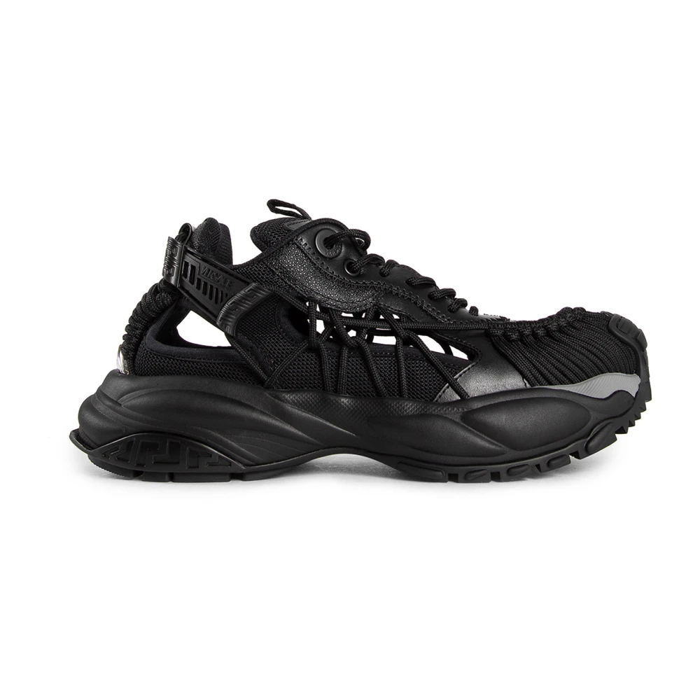 Versace Men's Black Mesh Sneaker With Rope Straps