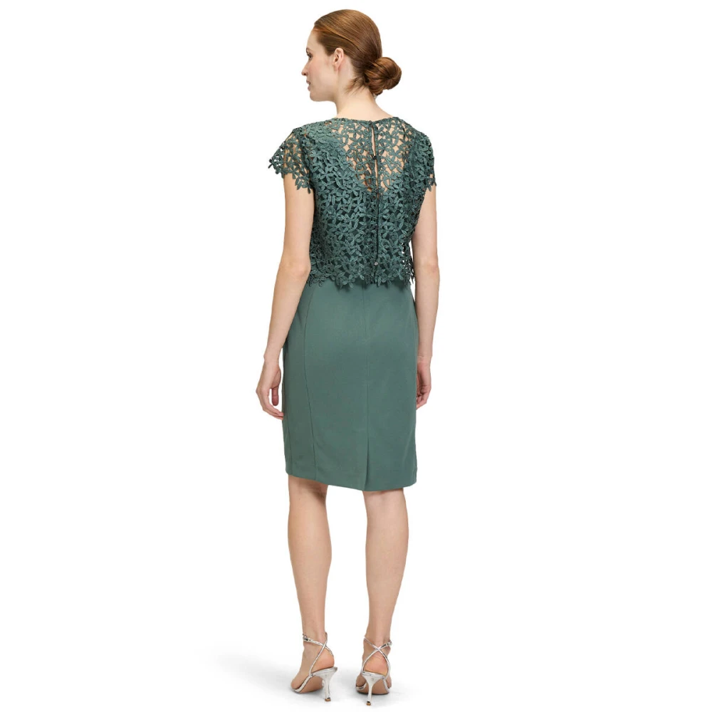 Vera Mont Korte Mouw Jurk Green Dames