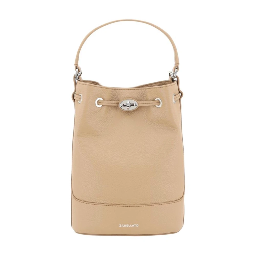 Zanellato Monogram Bucket Tas met Trekkoordsluiting Beige Dames