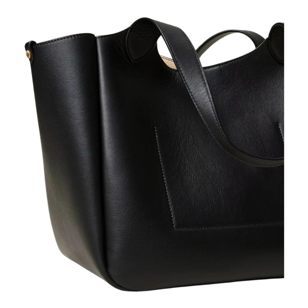 Twinset Forever Shopper Tas Zwart Leer Black Dames