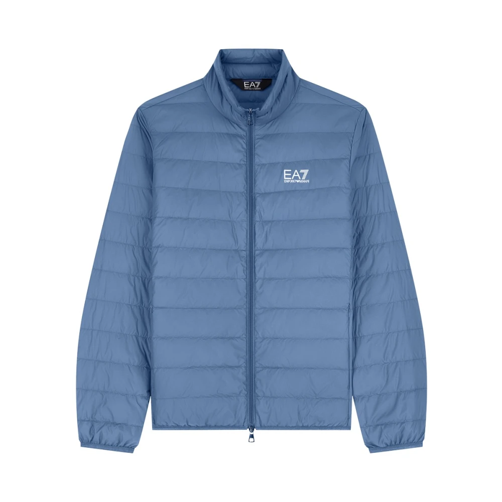 Emporio Armani Ea7 Uomo Blu - Piumino Impacchettabile Con Zip Frontale - Jackets - L