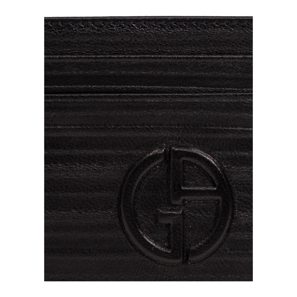Giorgio Armani Set: kaarthouder en sleutelhanger Black Heren