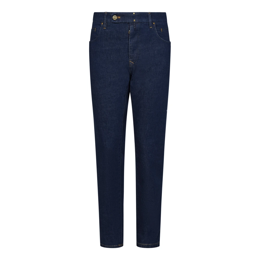 Incotex Blauwe Slim-Fit Stretch Denim Jeans Blue Heren