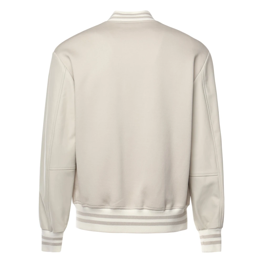Eleventy Jas met drukknoopsluiting en streepdetails Beige Heren
