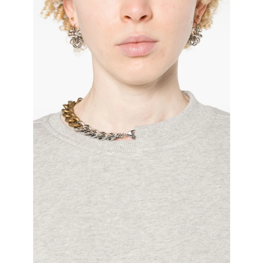Stella Mccartney Grijze Trui met Ketting-Link Details Gray Dames
