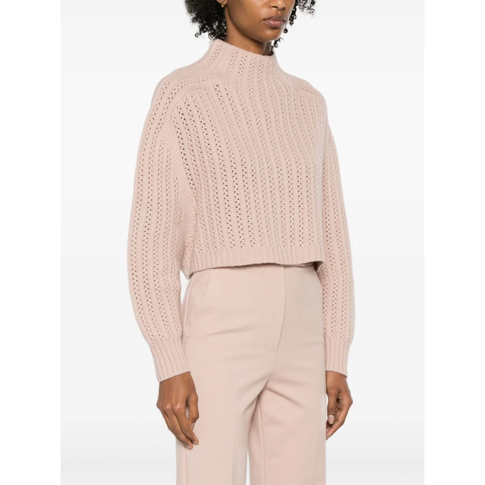Max Mara Poederroze Wol-Kasjmier Trui Pink Dames