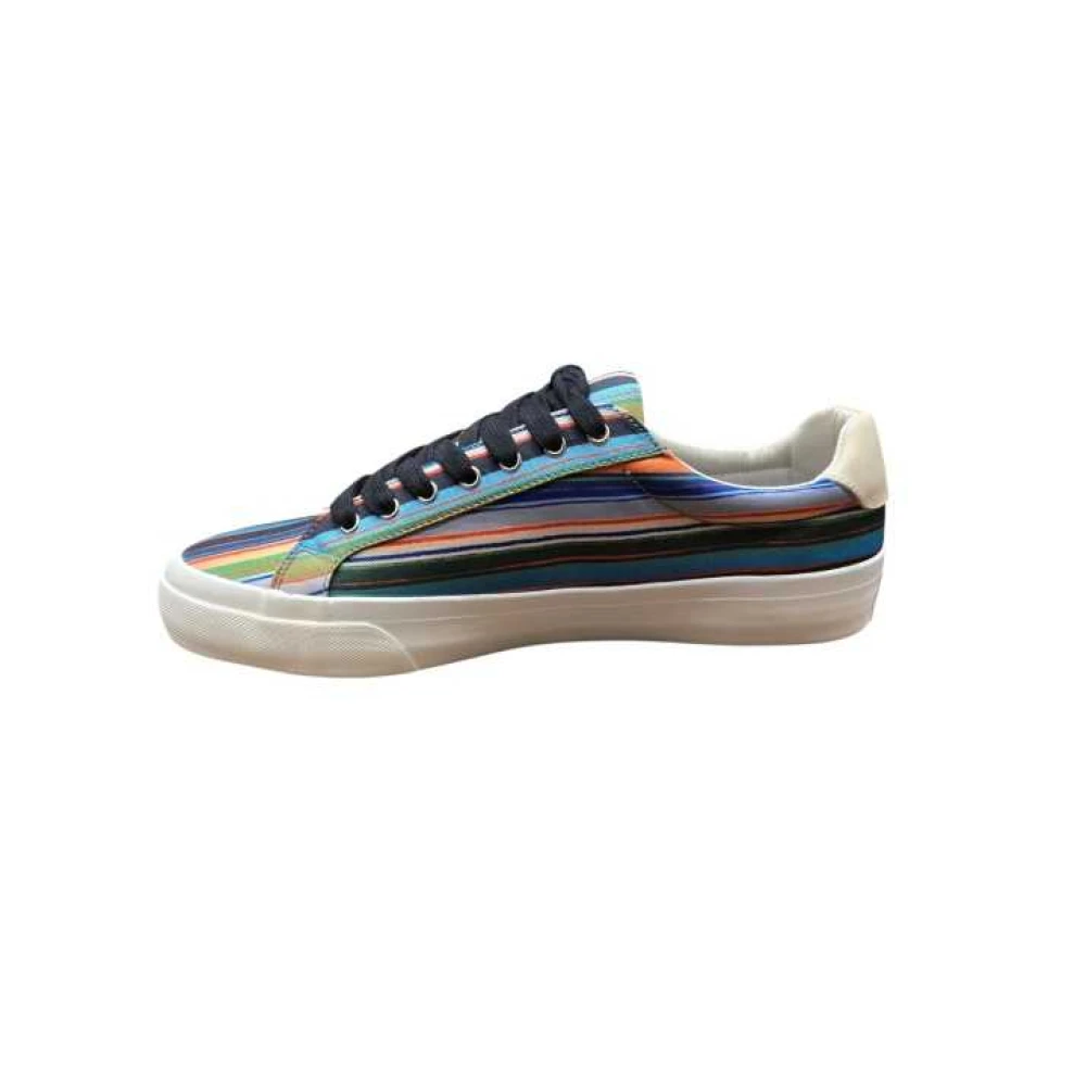Paul Smith Mannelijk Multicolor Gestreept Canvas Sneakers