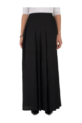 Elegant Svart Linne Maxikjol