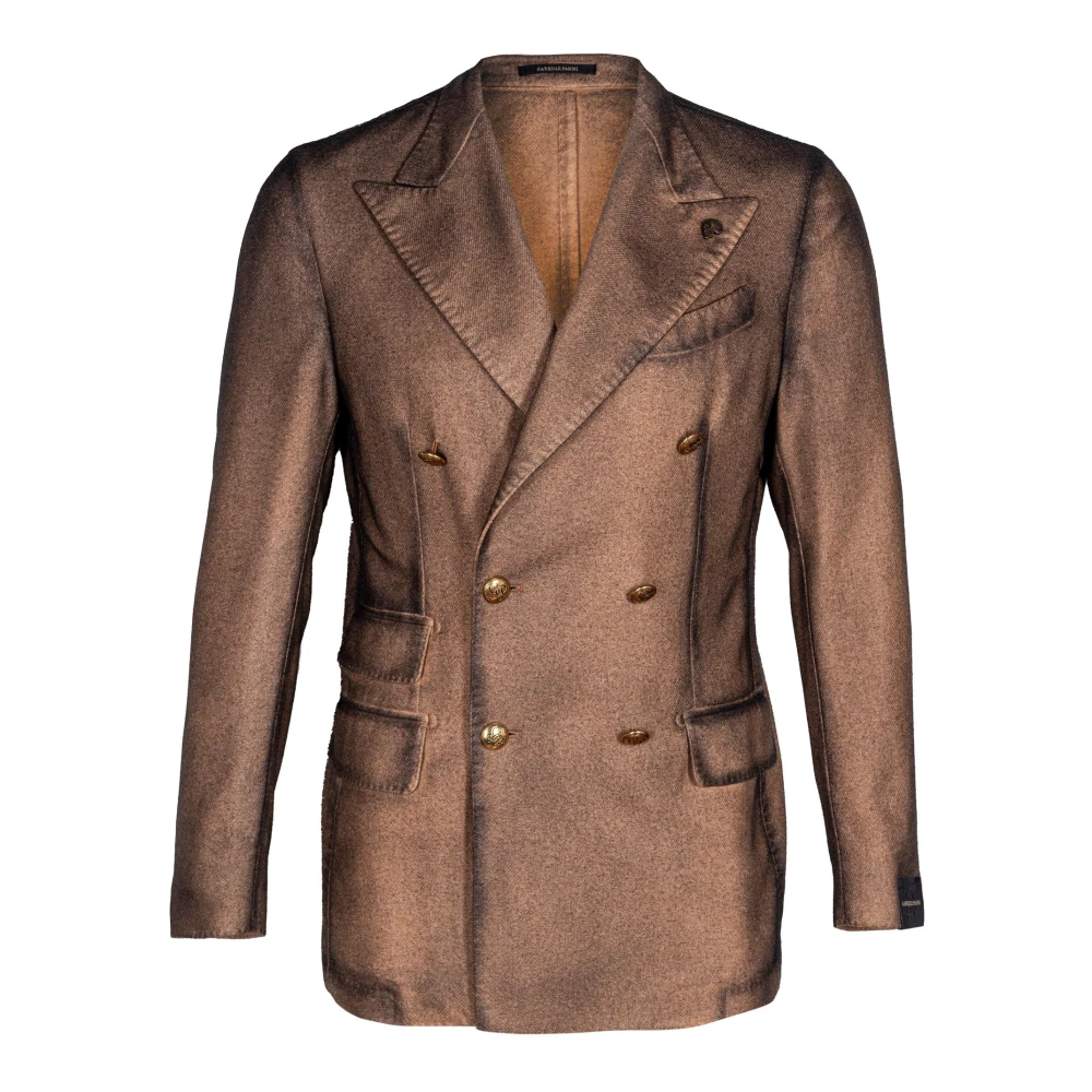 Gabriele Pasini Heren Wollen Blazer Dubbel-Breasted Stijl Brown Heren