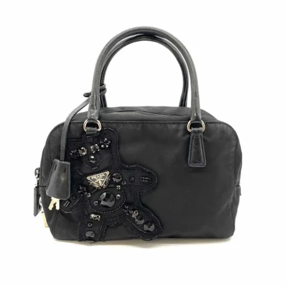 Prada Vintage Pre-owned Canvas handbags Black Dames