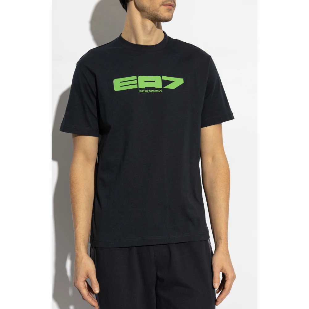 Emporio Armani EA7 T-shirt met logo Blue Heren