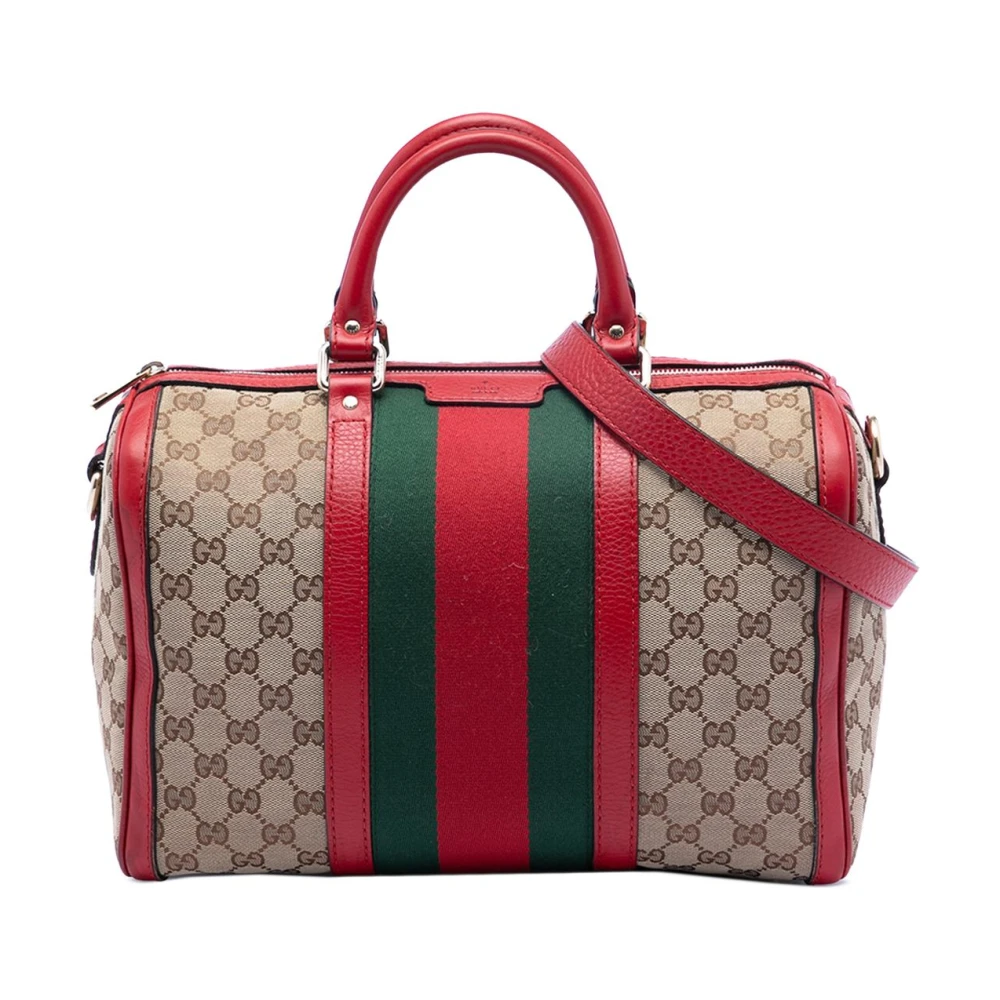 Gucci Vintage Women's Brown Pre-Owned Vintage Monogram Boston Bag