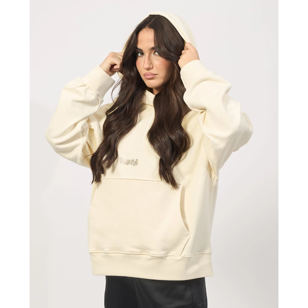 Disclaimer Witte hoodie met voor- en achterprint White Dames