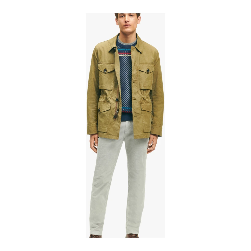 Brooks Brothers Medium-Groene Katoenen Veldjas Green Heren