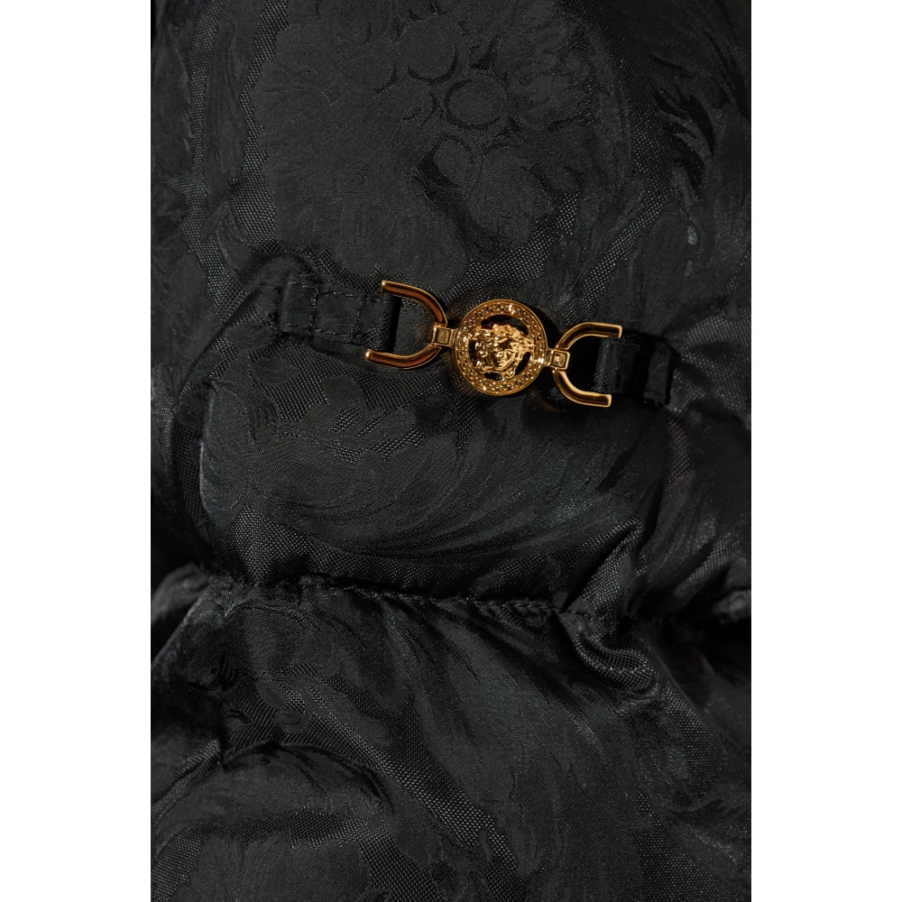 Versace Donsjack met afneembare capuchon Black Dames