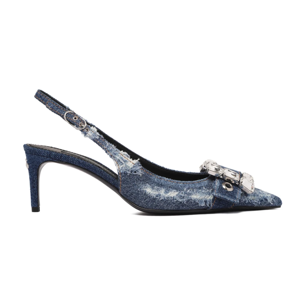 Dolce & Gabbana Women's Blue Denim Slingback Pumps - Pumps - 7 Uk - Shoes