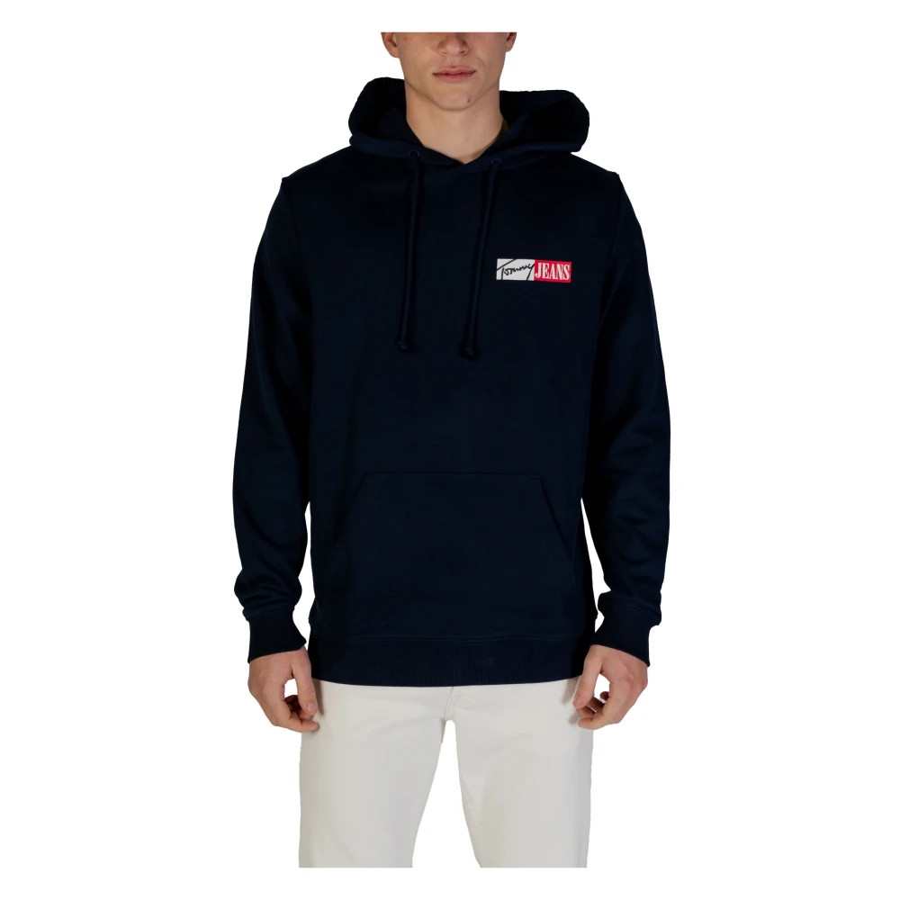 Tommy Jeans Blauwe Hoodie Lente Zomer Mannen Blue Heren