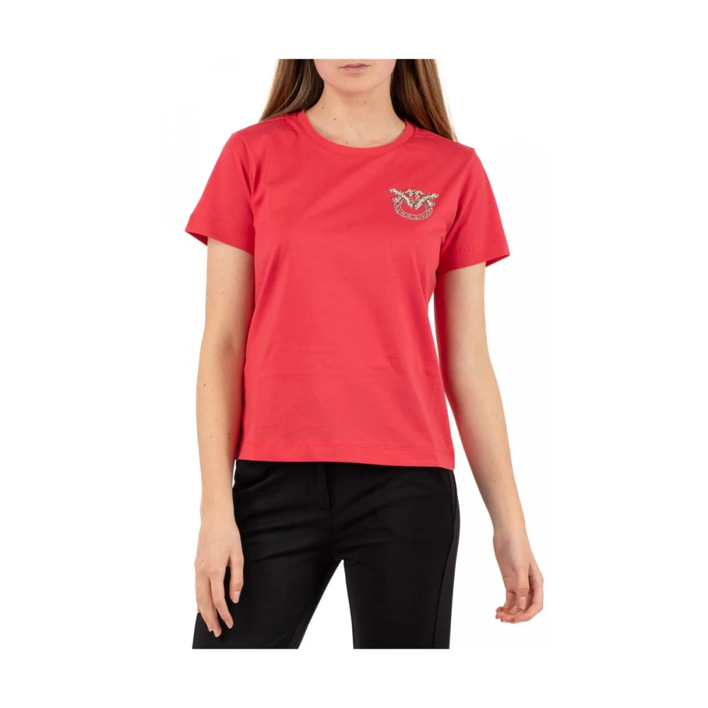 pinko Casual Roze T-shirt Red Dames