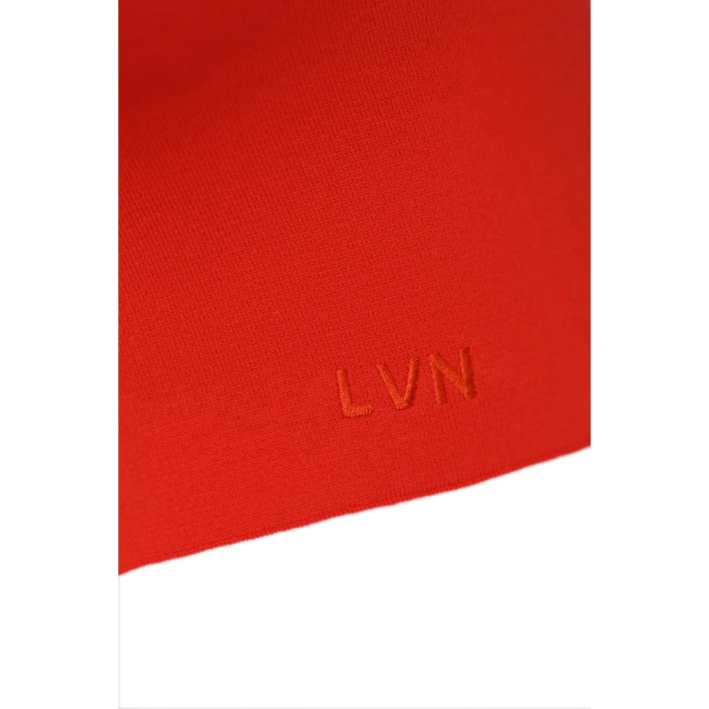 Liviana Conti Rode Strapless Stretch Top met Geborduurd Logo Red Dames