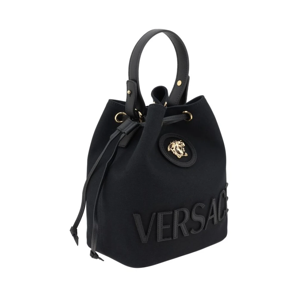 Versace Medusa Bucket Bag met Trekkoordsluiting Black Dames