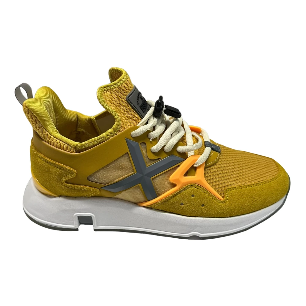 Munich Sneaker van suède en nylon rubberen zool Yellow Heren