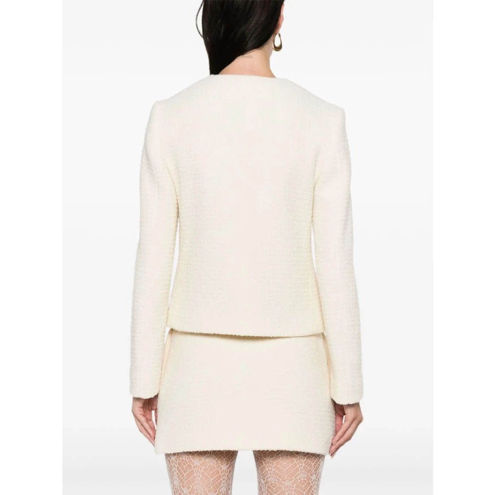 Gucci Witte Bouclé Jas van Wolmix White Dames