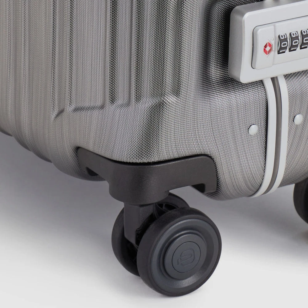 Piquadro Ultra Slim Cabin Trolley met 4 Wielen Gray Heren