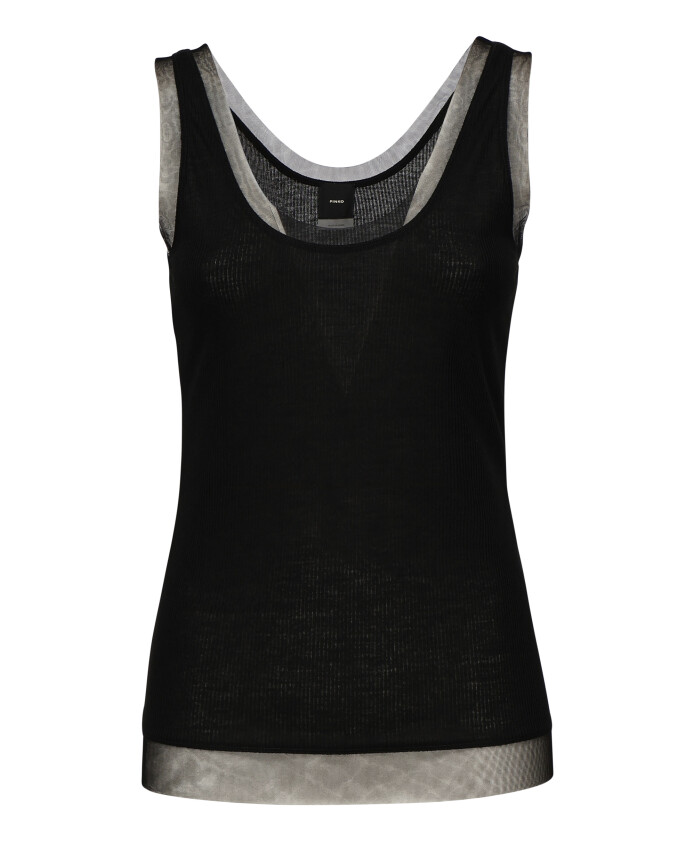 pull-en-coton-noir-col-rond-col-en-v-tulle
