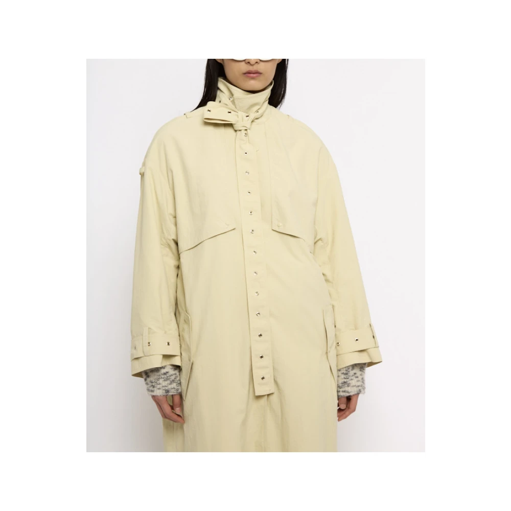 Roseanna Beige Waterdichte Trenchcoat met Zilveren Oogjes Beige Dames
