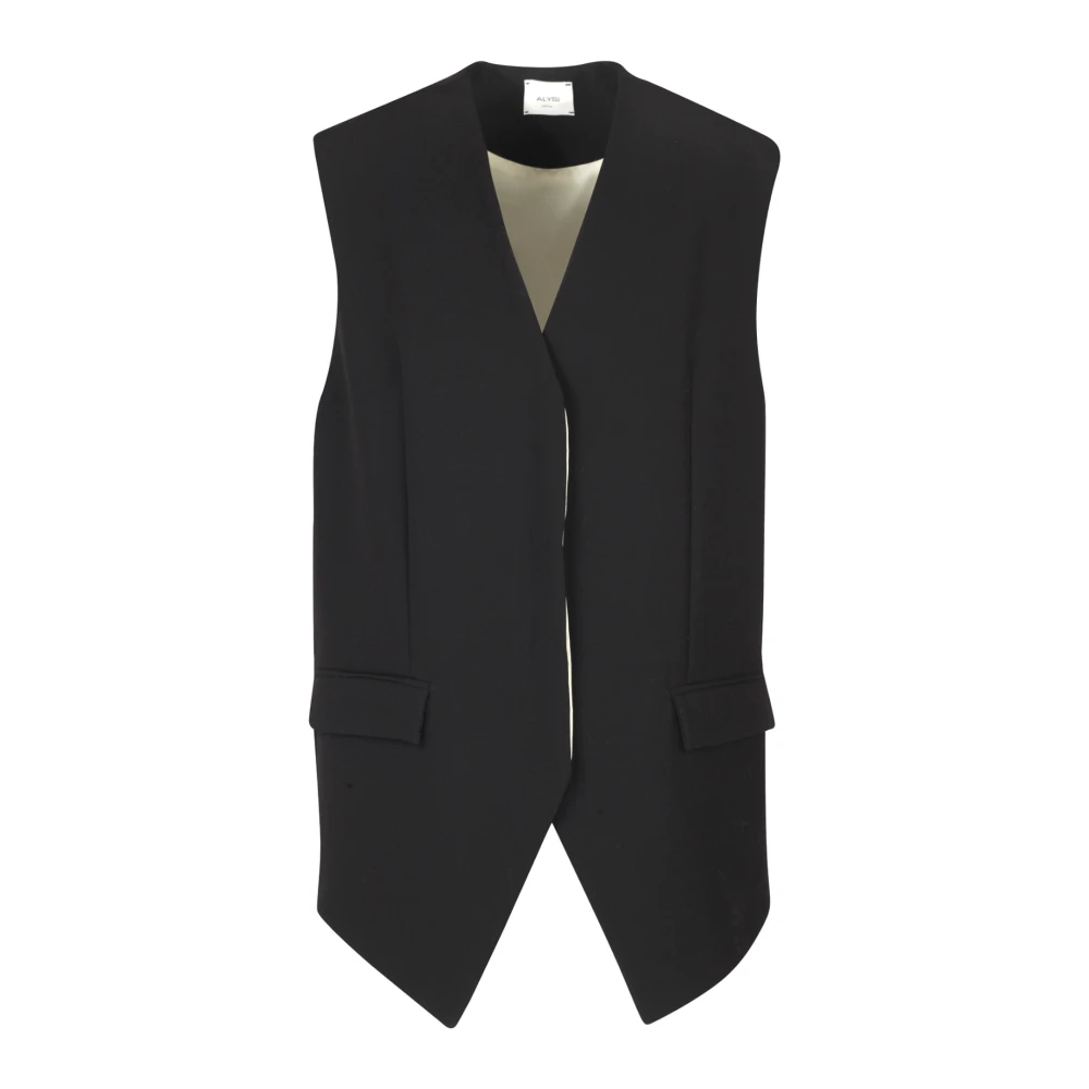 Alysi Stijlvolle Gilet Vest Black Dames