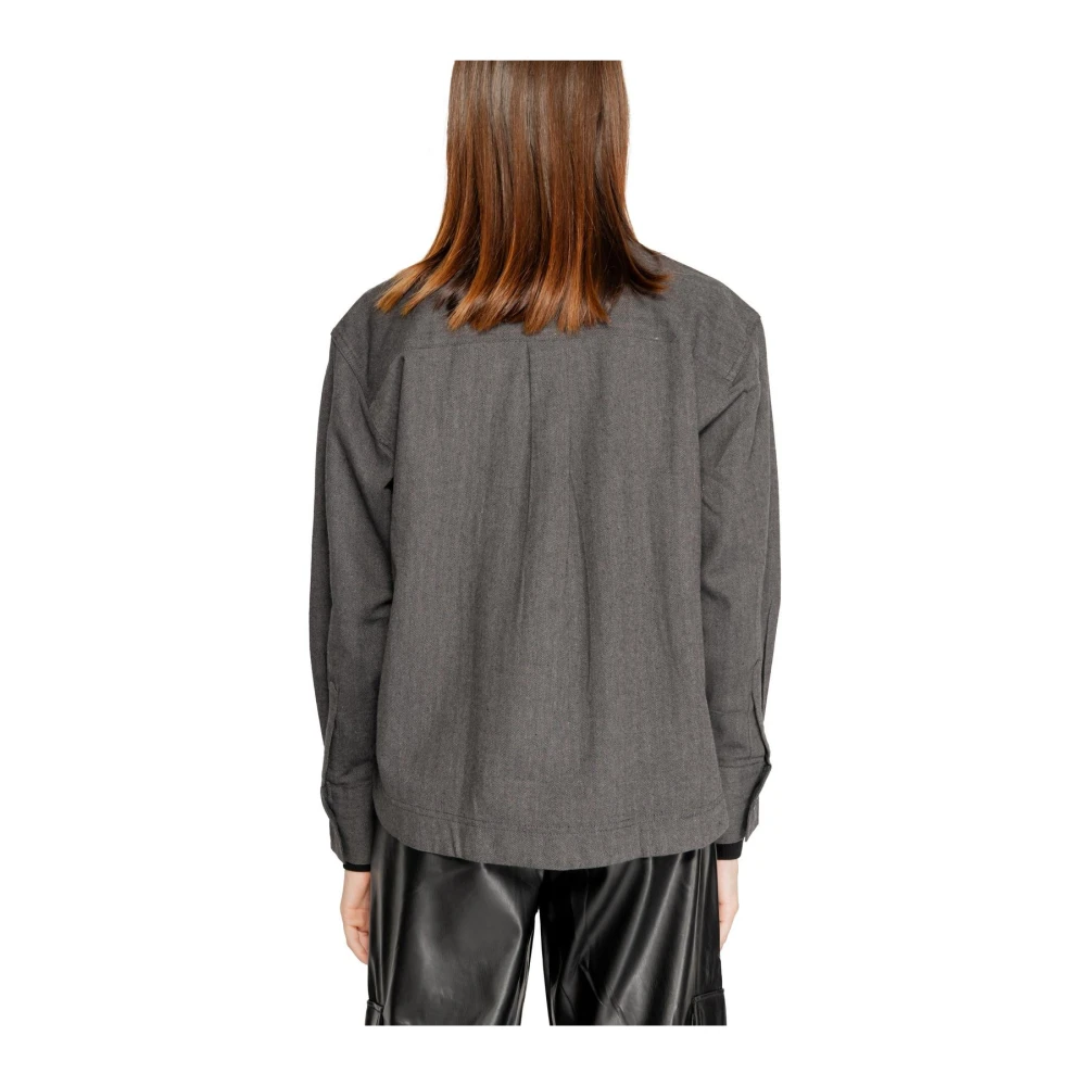 Jacqueline de Yong Zwarte Klassieke Lange Mouw Shirt Black Dames