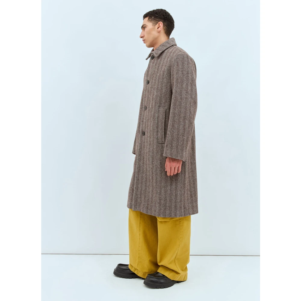 Dries Van Noten Coats Brown Heren