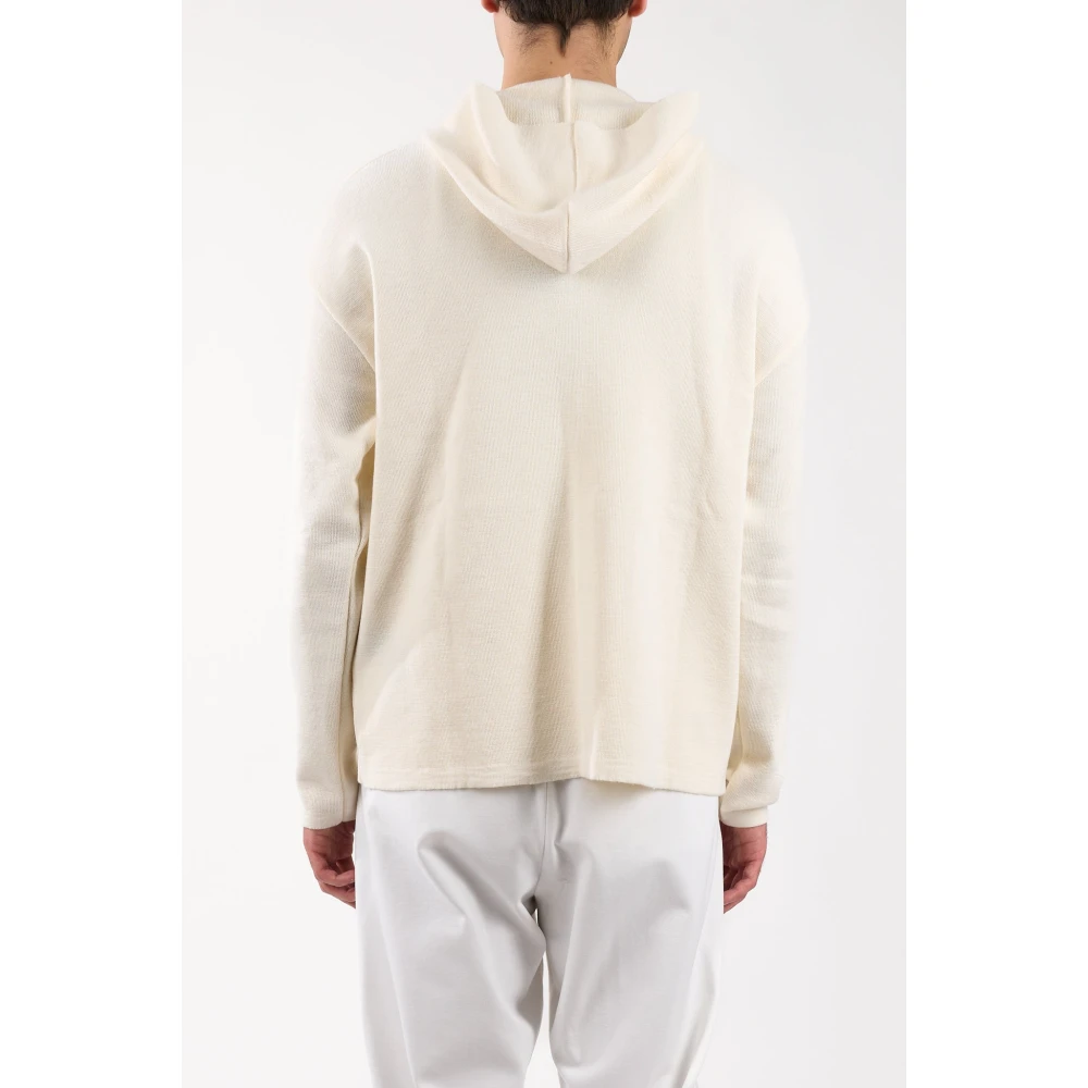 Hevo Cardigan met rits van wolmix White Heren