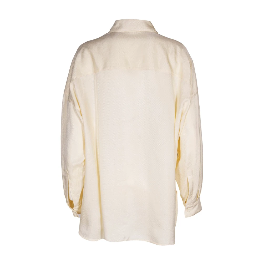 Mauro Grifoni Dames Overmodel Shirt met Zijsplitten Beige Dames