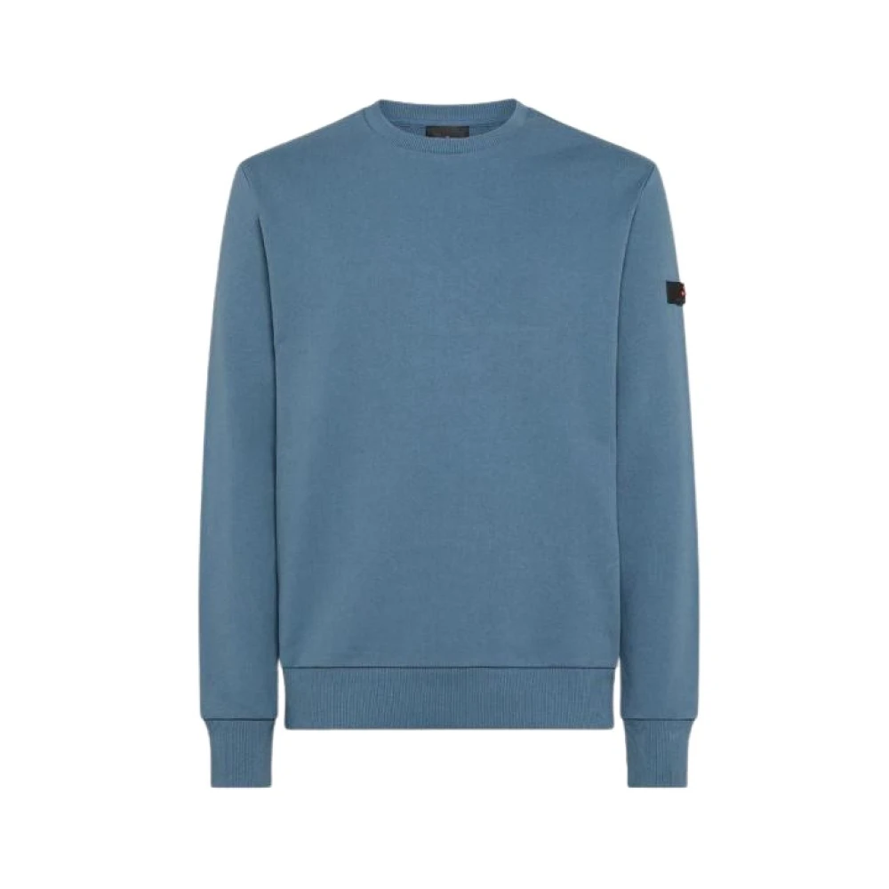 Peuterey Blauwe Ronde Hals Katoenen Trui Blue Heren