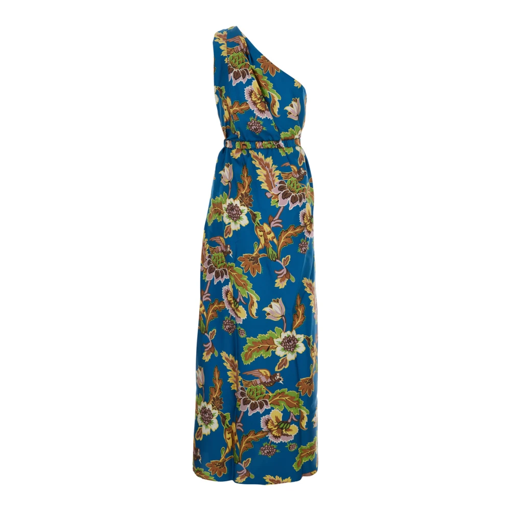 La DoubleJ Bloemen Zijden Lange Jurk Multicolor Dames
