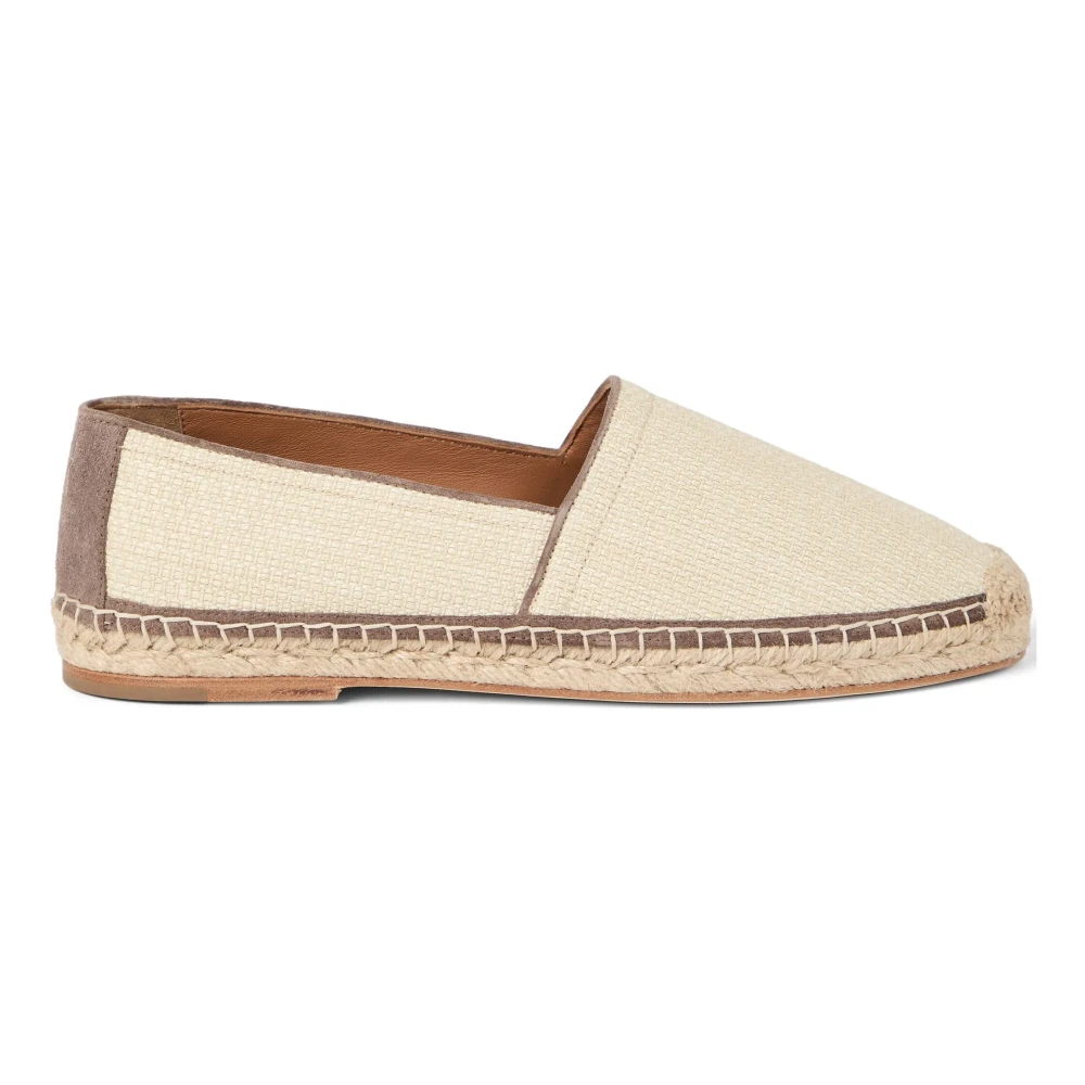 BRUNELLO CUCINELLI Italiaanse stoffen espadrilles met rubberen zool Beige Heren