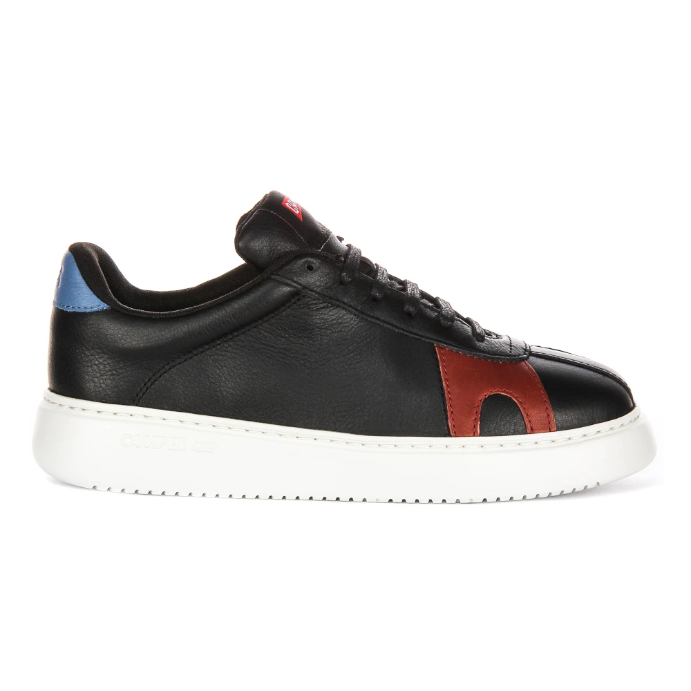 Camper Modern Unisex Leather Trainers Black Red Blue - Female - Sneakers - Black - 4 Uk - Shoes - Image 2
