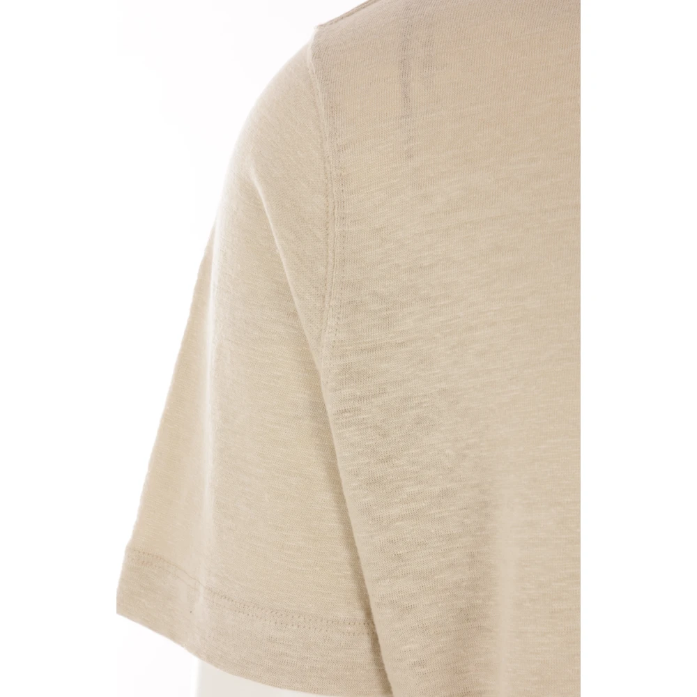 Lardini Beige Linnen Polo Shirt Beige Heren