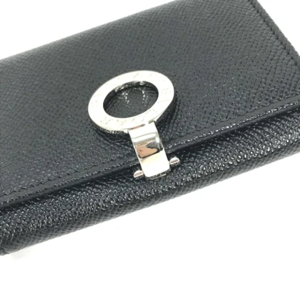 Bvlgari Vintage Pre-owned Leather wallets Black Dames