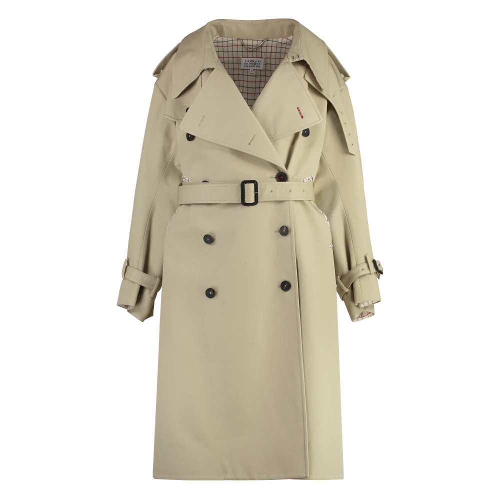 Maison Margiela Katoenen trenchcoat met dubbele rij knopen Beige Dames