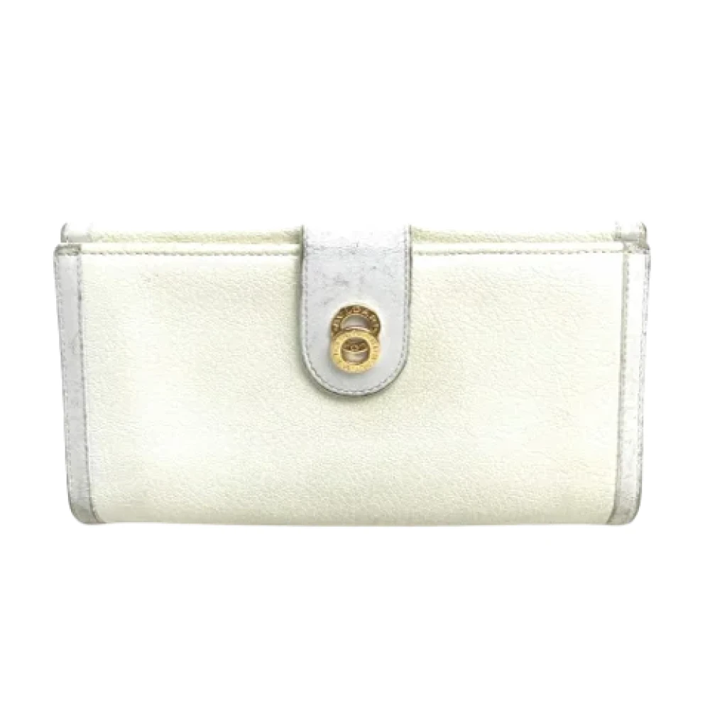 Bvlgari Vintage Pre-owned Leather wallets White Dames