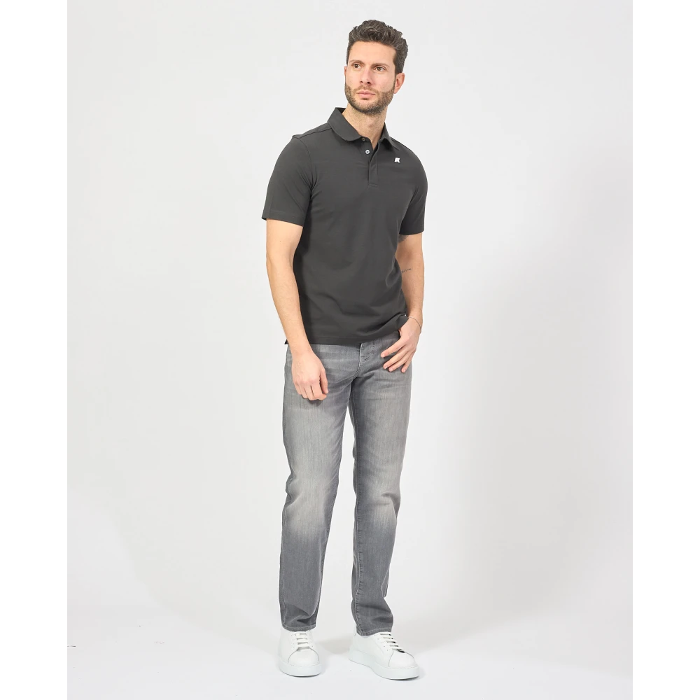 K-way Zwarte polo met korte mouwen Black Heren