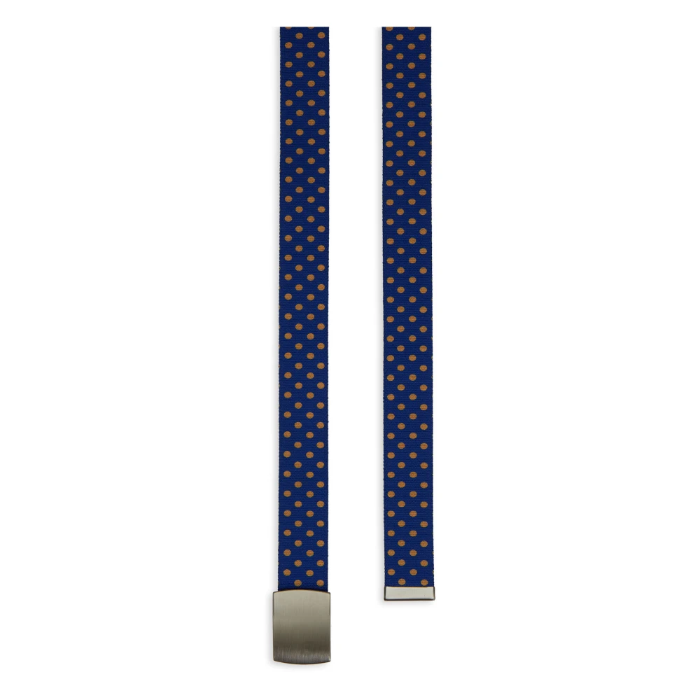 Gallo Blauw Elastisch Lint Riem met Polka Dots Multicolor Unisex