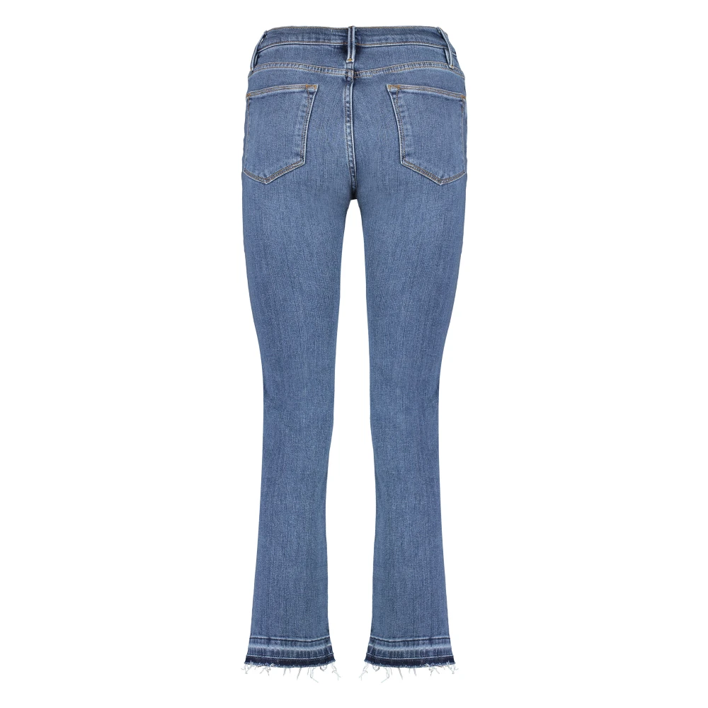 Frame High Straight Jeans met Contraststiksels Blue Dames