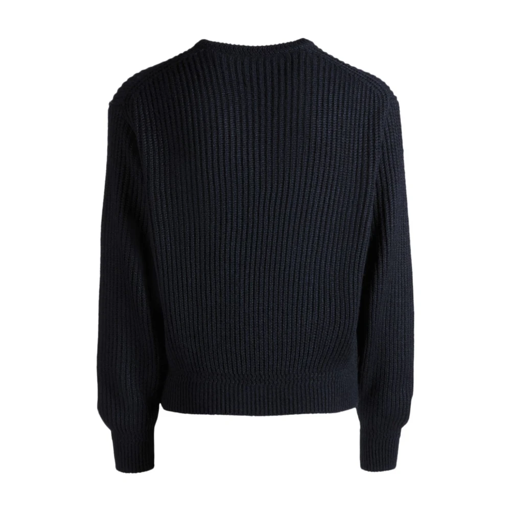 Bally Geribbelde trui met logopatch Blue Heren